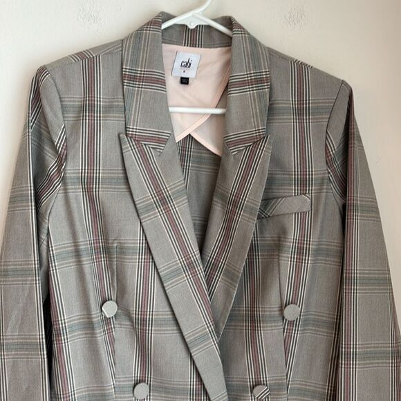 Cabi #5470 Women’s Sleuth Plaid Long Double oversized Breasted Blazer Size 8 EUC - Picture 5 of 14